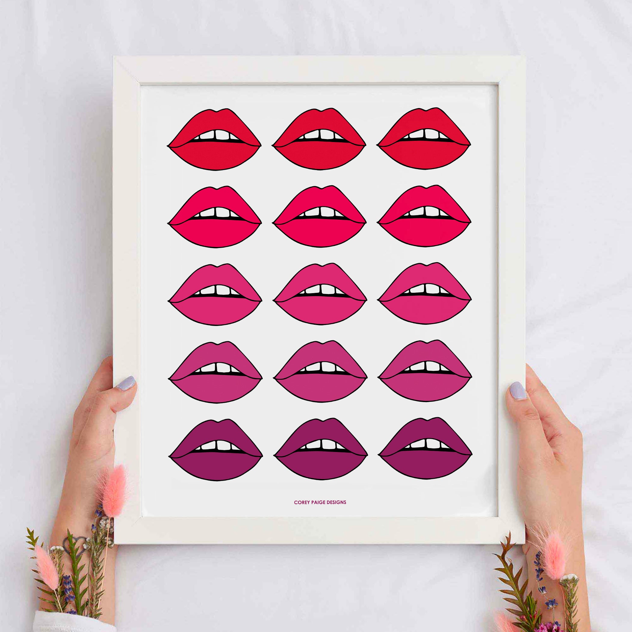 Ombré Lips Framed Print