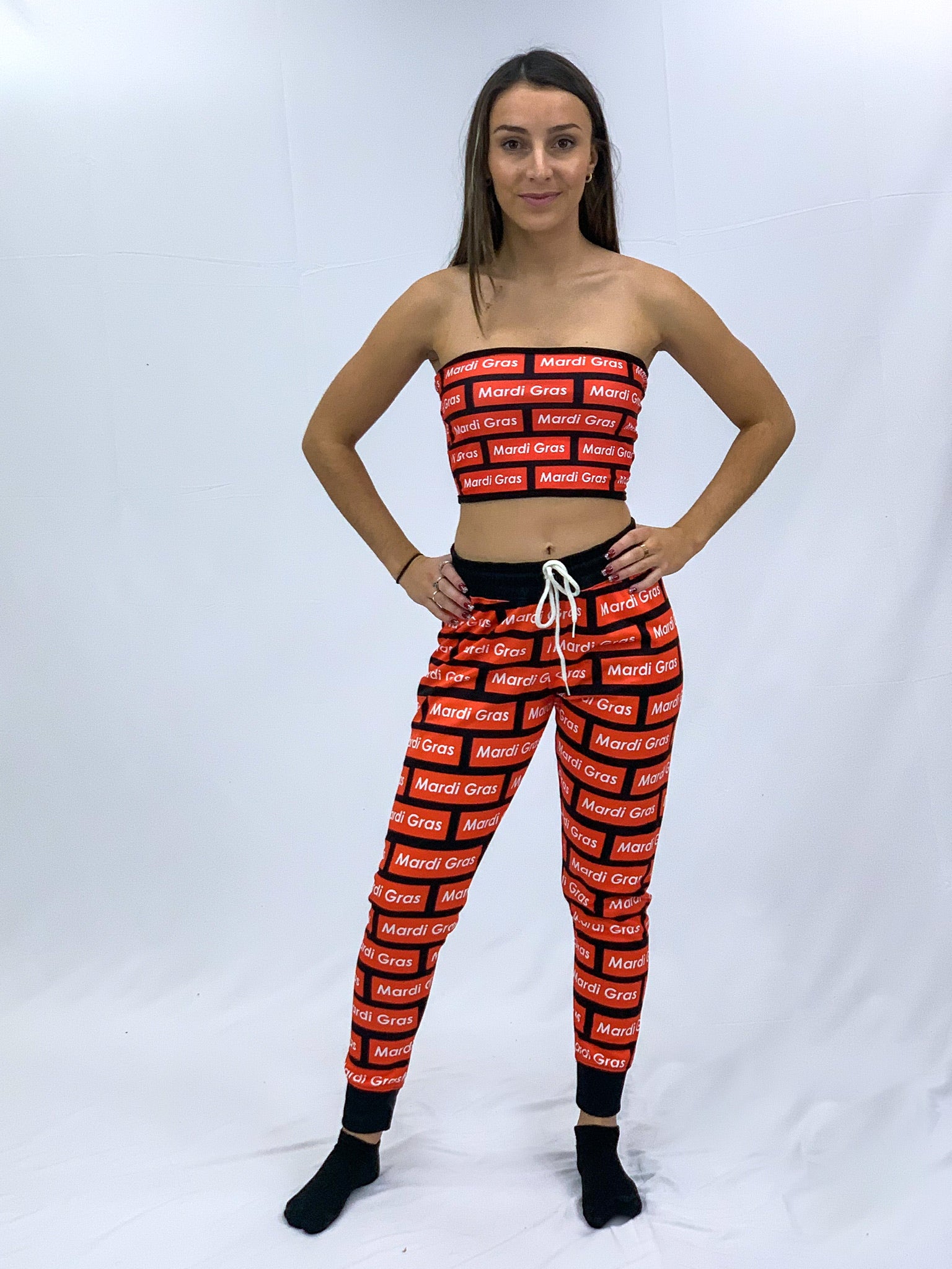 Mardi Gras Supreme Repeat Bandeau Top
