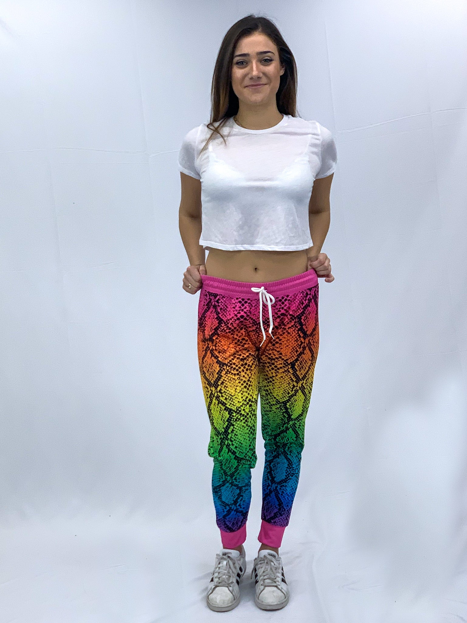 Rainbow Snakeskin Joggers