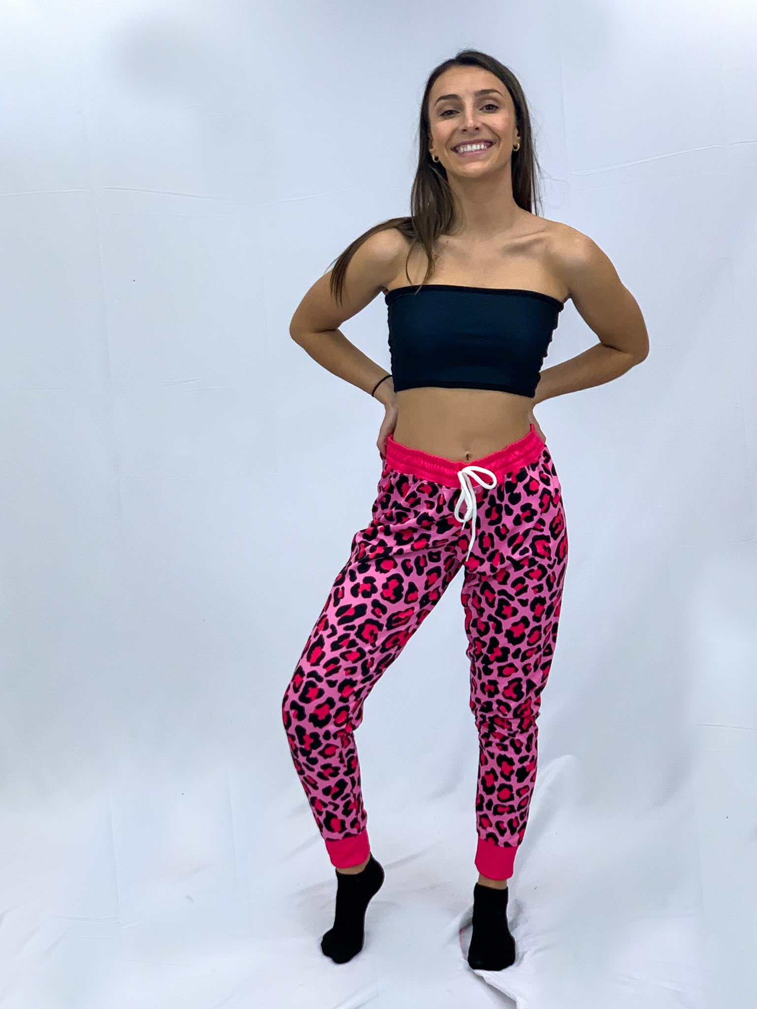 Pink leopard outlet joggers