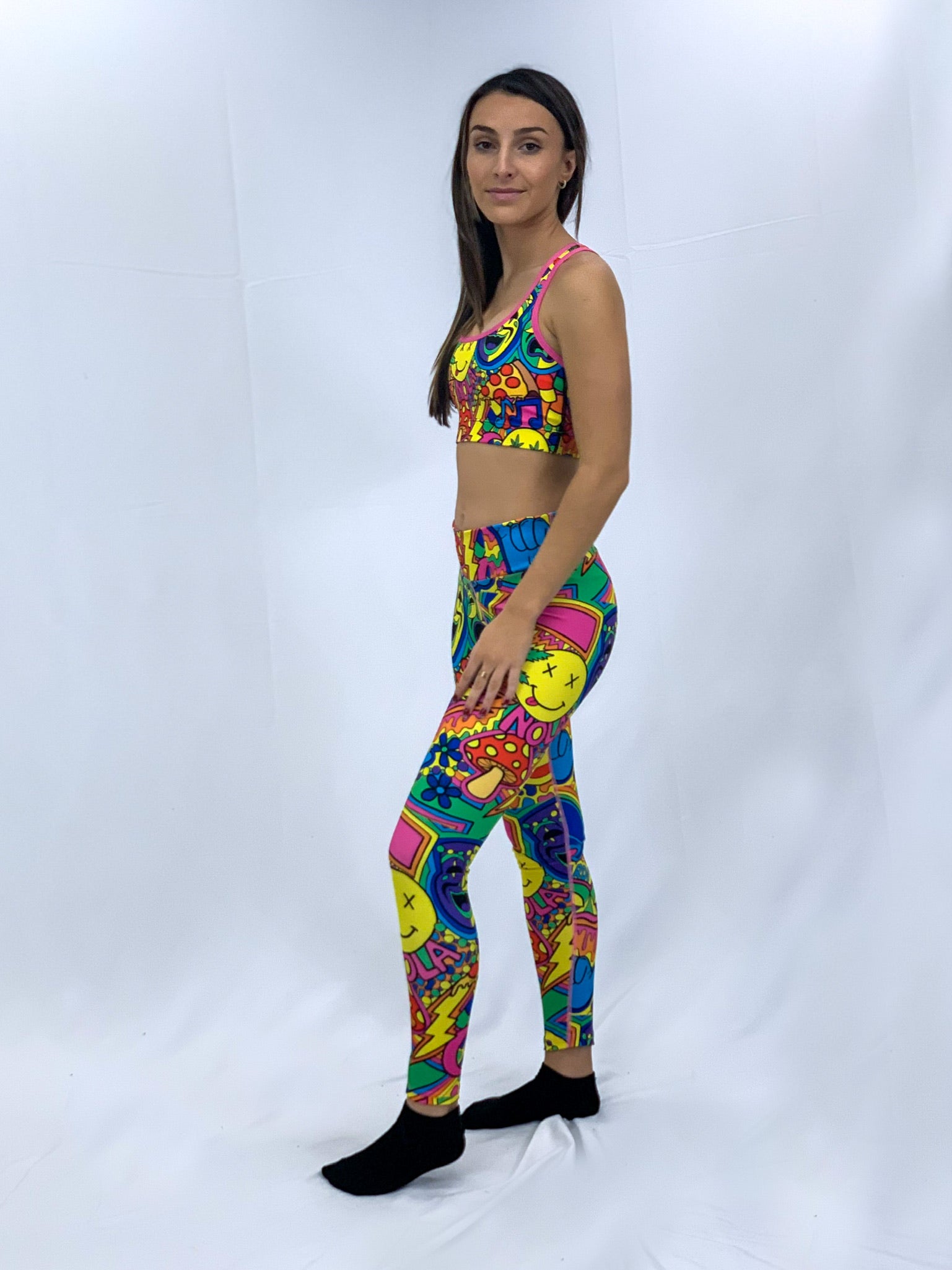 Mardi Gras Collage Sports Bra