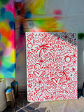 Handdrawn Favorite Things Red Painting