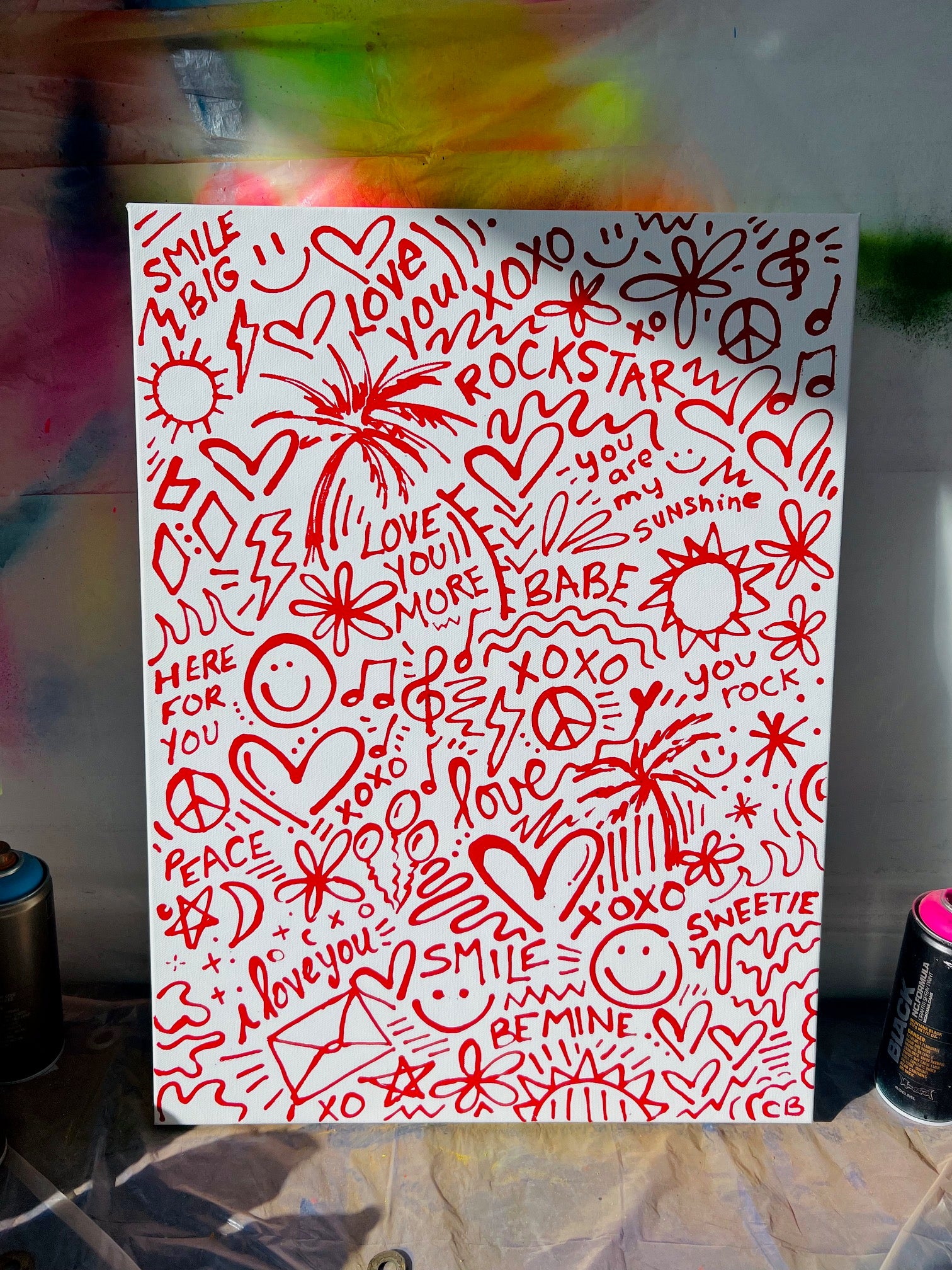 Handdrawn Favorite Things Red Painting – CoreyPaigeDesigns