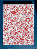 Handdrawn Favorite Things Red Painting