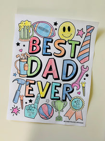 Best Dad Ever Coloring Sheet
