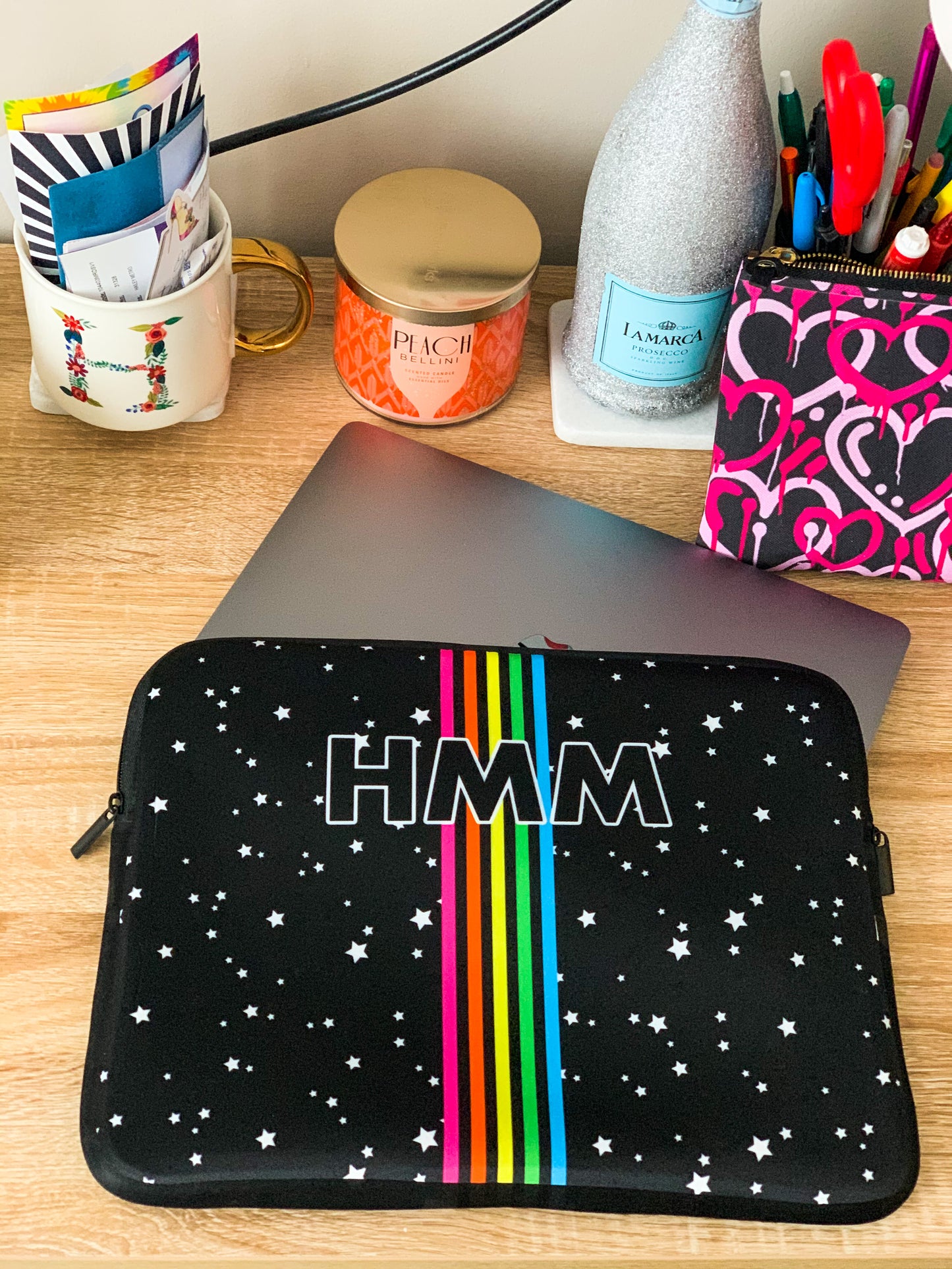 Rainbow Stripe Stars Laptop Sleeve