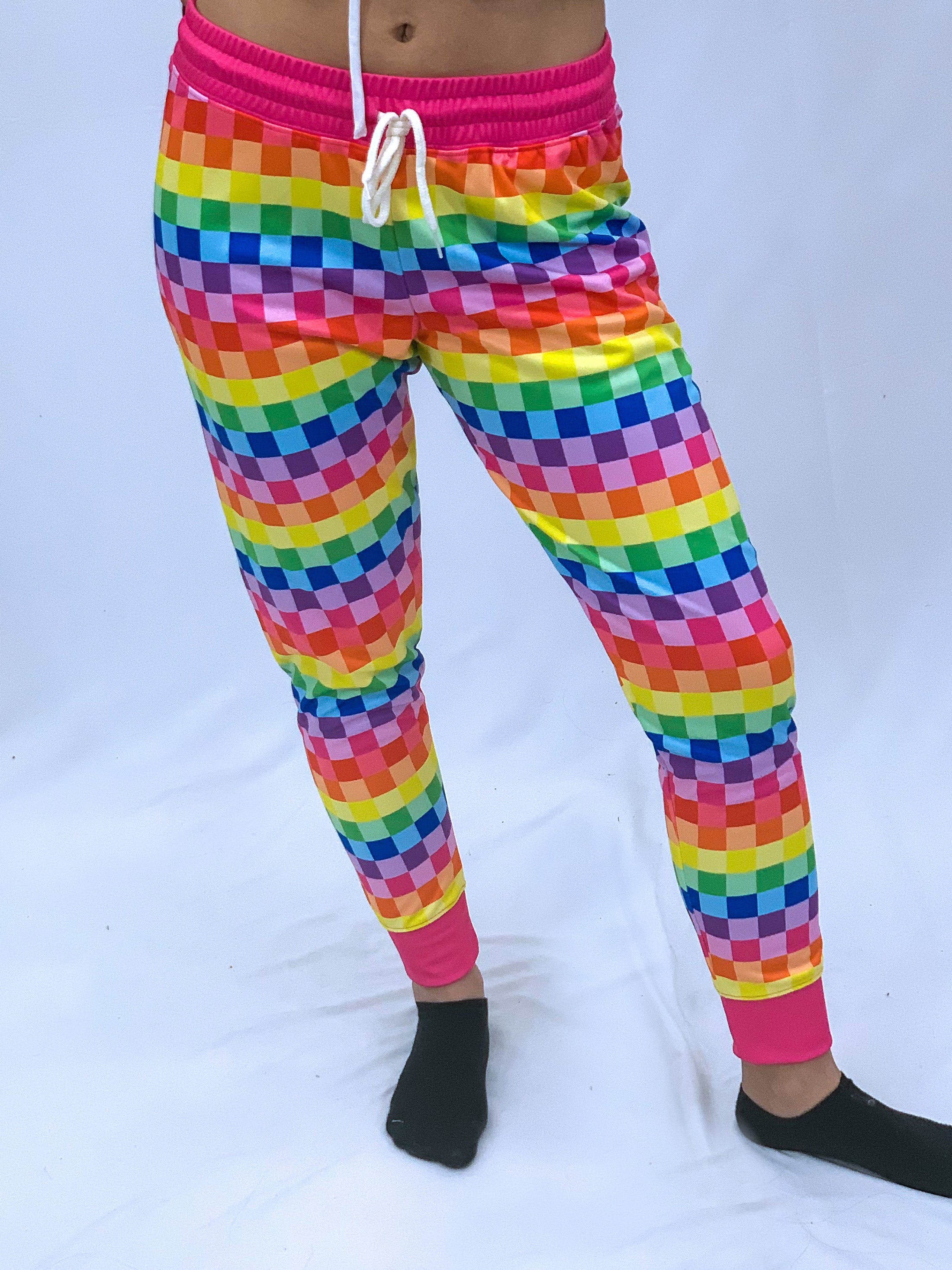 Rainbow Checkered Joggers