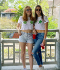 Load image into Gallery viewer, Double Shamrock Women’s Cropped Tee

