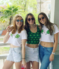 Load image into Gallery viewer, Double Shamrock Women’s Cropped Tee

