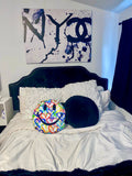 Rainbow Graffiti Hearts Happy Face Painting Pillow