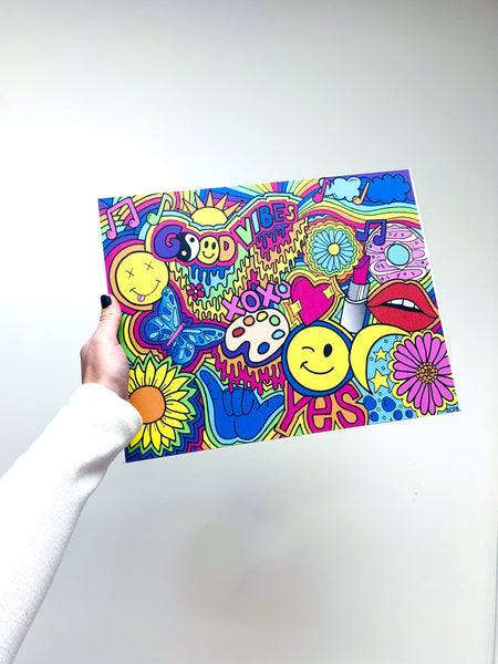 Good Vibes Collage Canvas