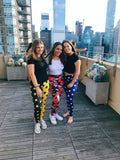 Black & Yellow Split Stars Leggings