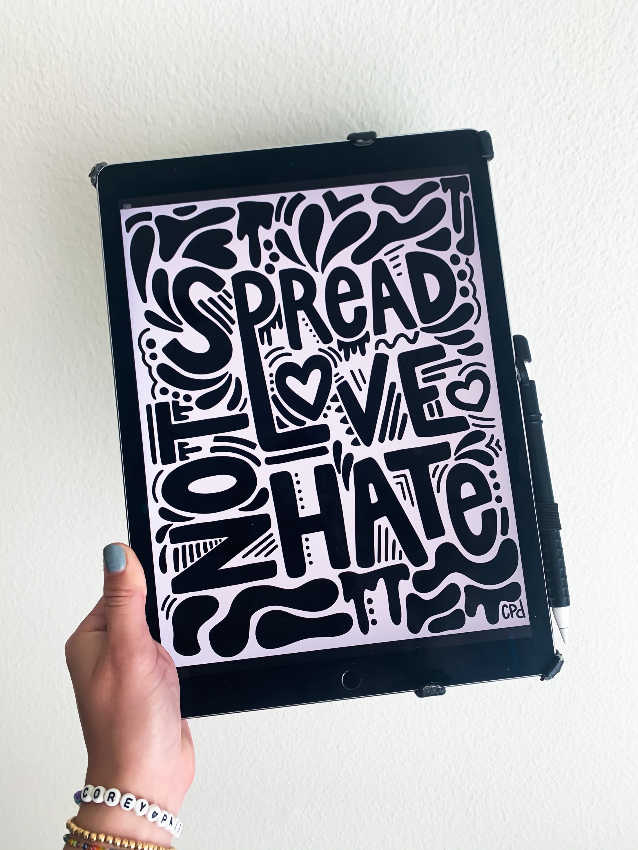Spread Love Not Hate Coloring Sheet