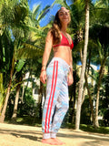 Beachy Camo Red Striped Joggers