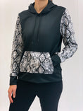 Load image into Gallery viewer, Snakeskin Sleeves Hooded Sweatshirt
