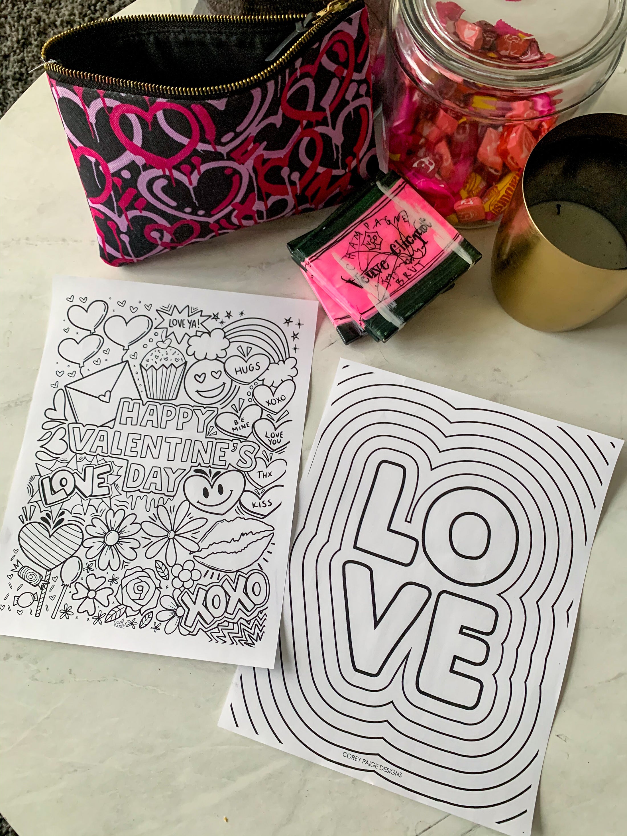 Valentine's Day Coloring Sheet Pack