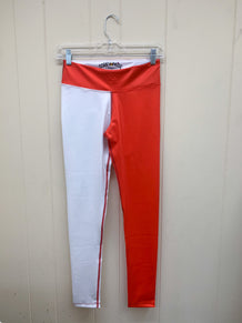 Red & White Half Color Leggings
