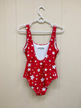 Load image into Gallery viewer, White Stars Red One-Piece Swimsuit
