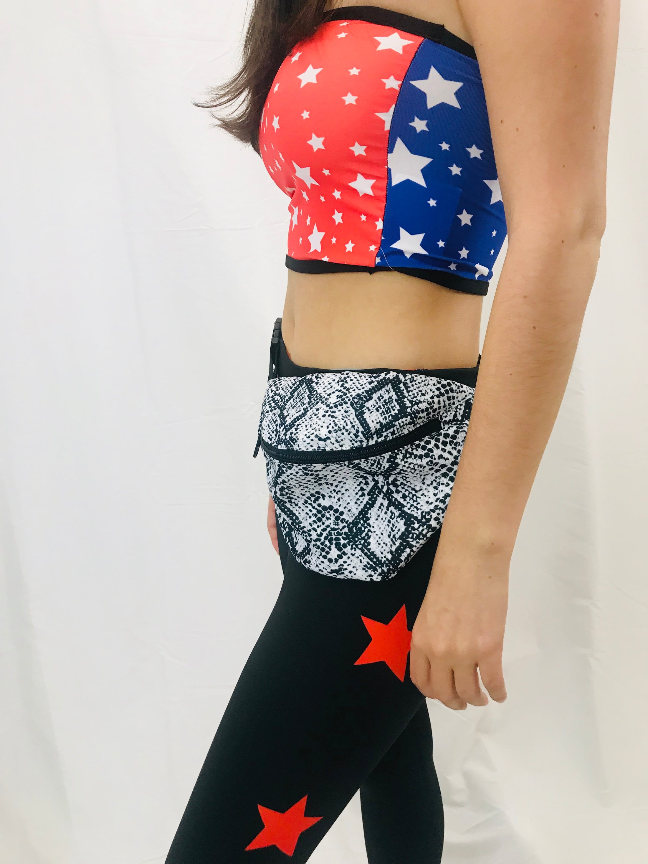 Red & Blue Split Stars Tube Top