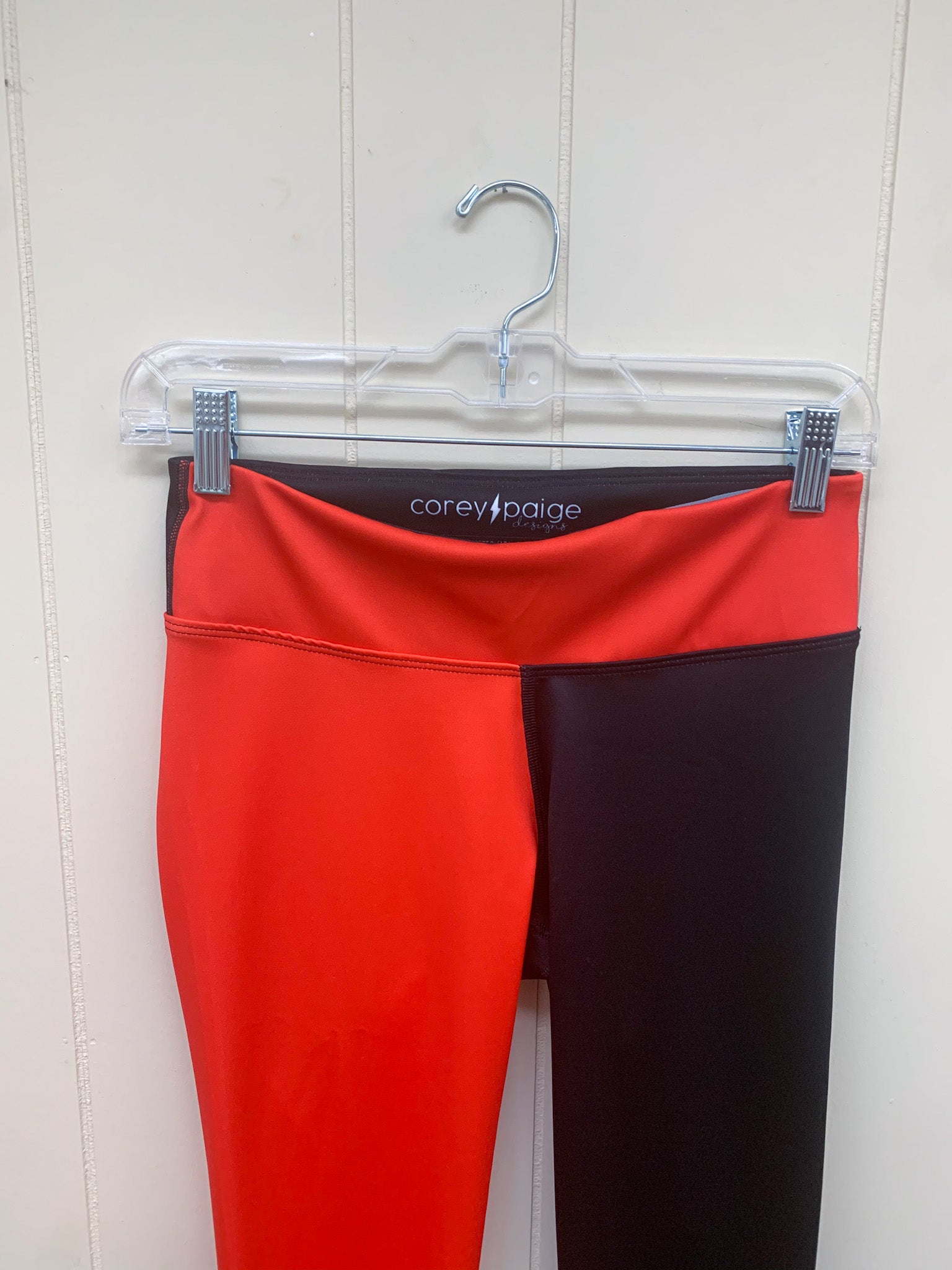 Red & Black Half Color Leggings