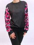 Load image into Gallery viewer, Pink Electric Love Black Crew Neck Sweatshirt

