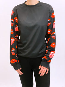 Tongues Out Sleeves Crew Neck Sweatshirt