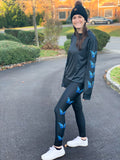 Blue Butterflies Black Leggings
