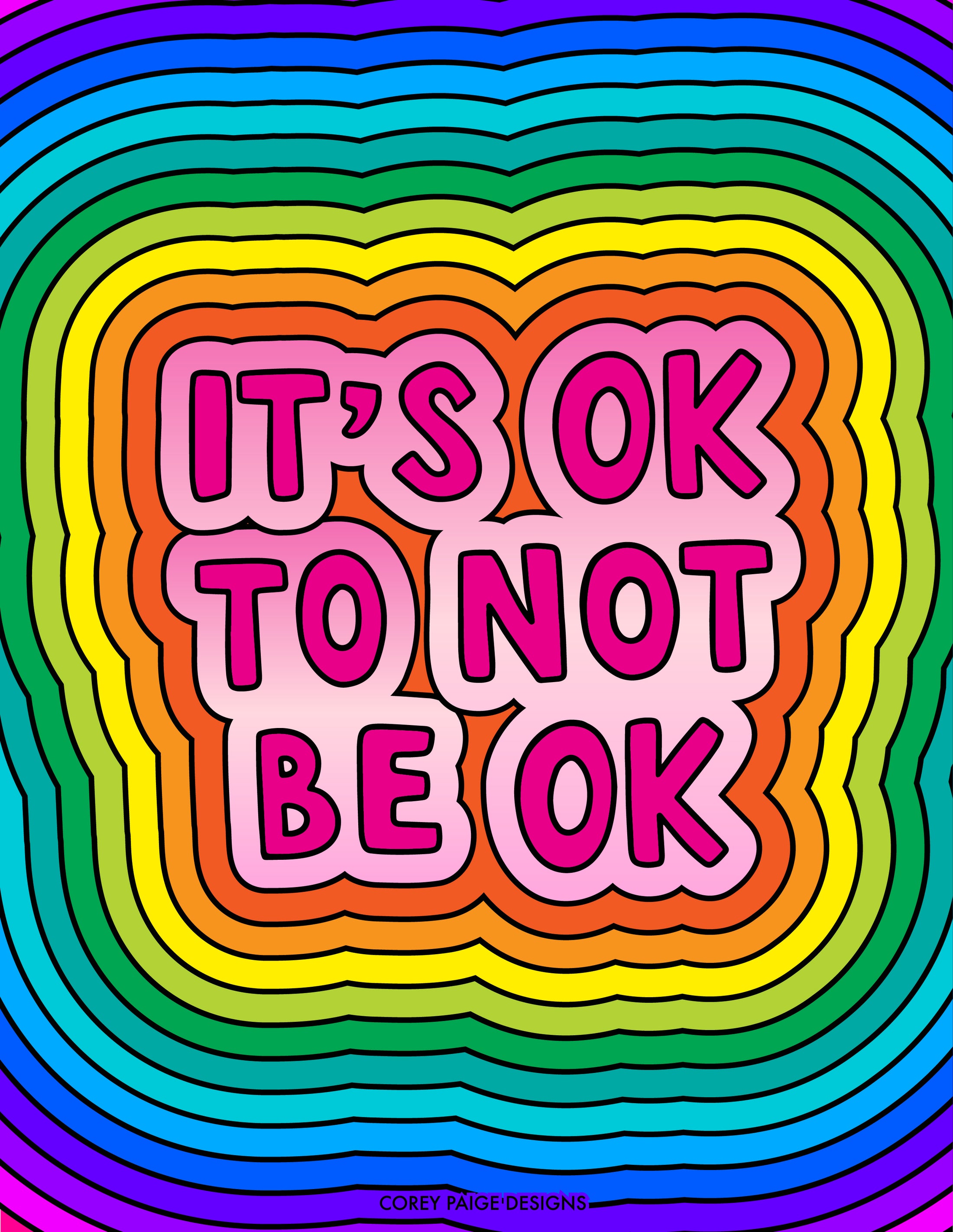 It's Ok To Not Be Ok Coloring Sheet
