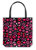 Load image into Gallery viewer, Lips & Stars Black Tote Bag
