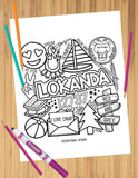 Camp Collage Coloring Sheets