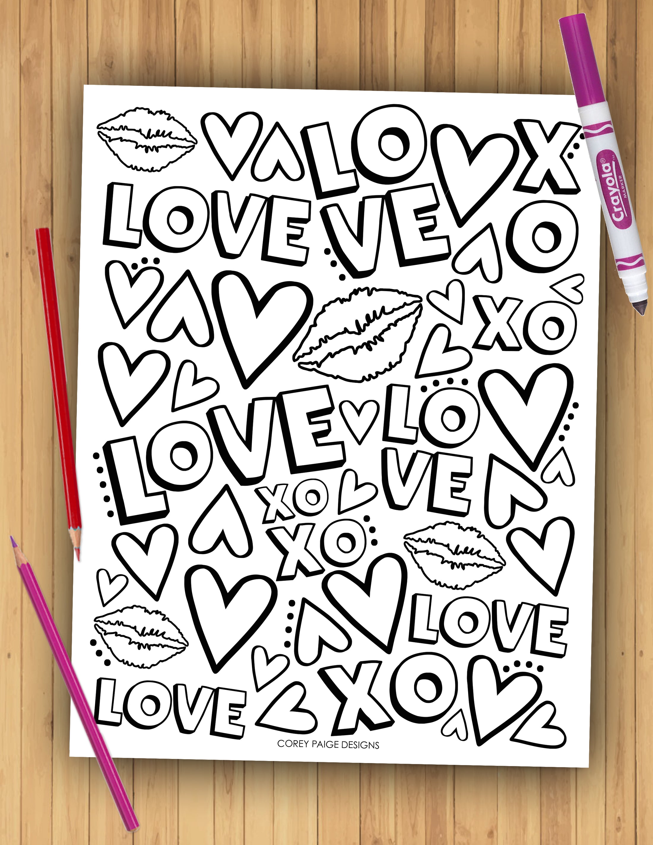 Valentine's Day Coloring Sheet Pack