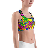 Mardi Gras Collage Sports Bra