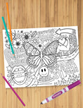 Load image into Gallery viewer, Mental Wellness Collage Coloring Sheet
