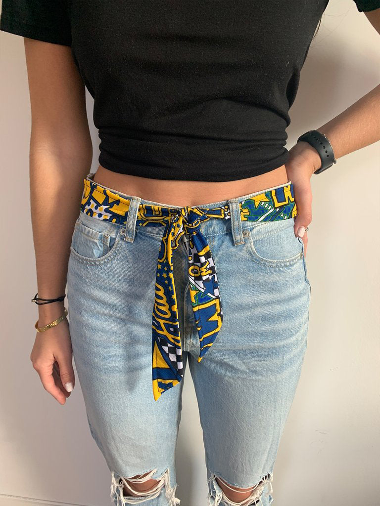 Michigan Collage Belt/Head Tie