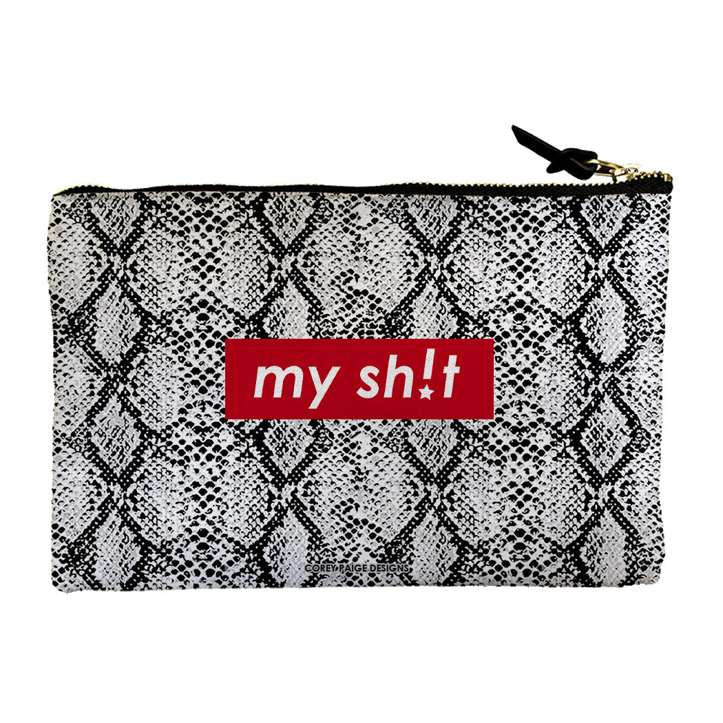 My Sh*t Snakeskin Accessory Pouch