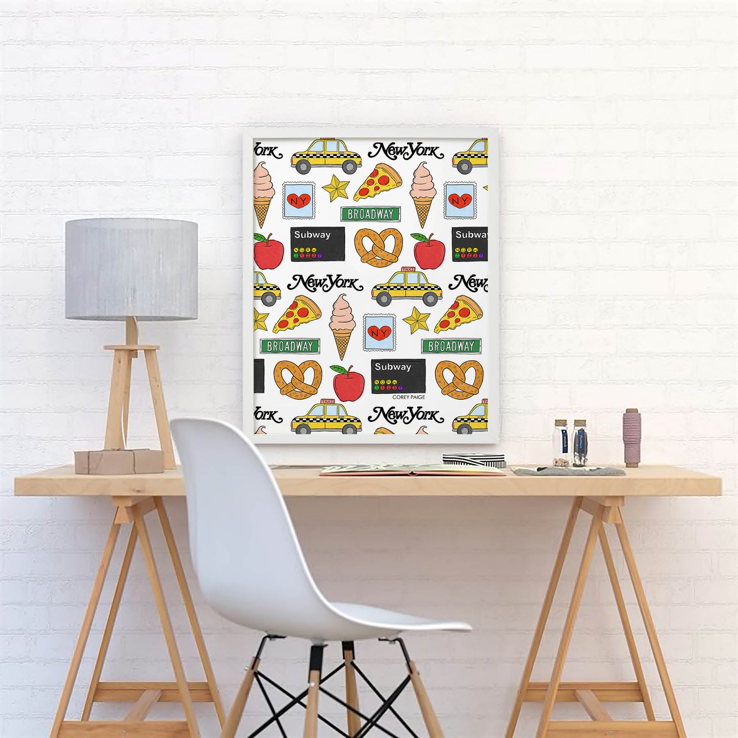 New York Pattern Framed Print