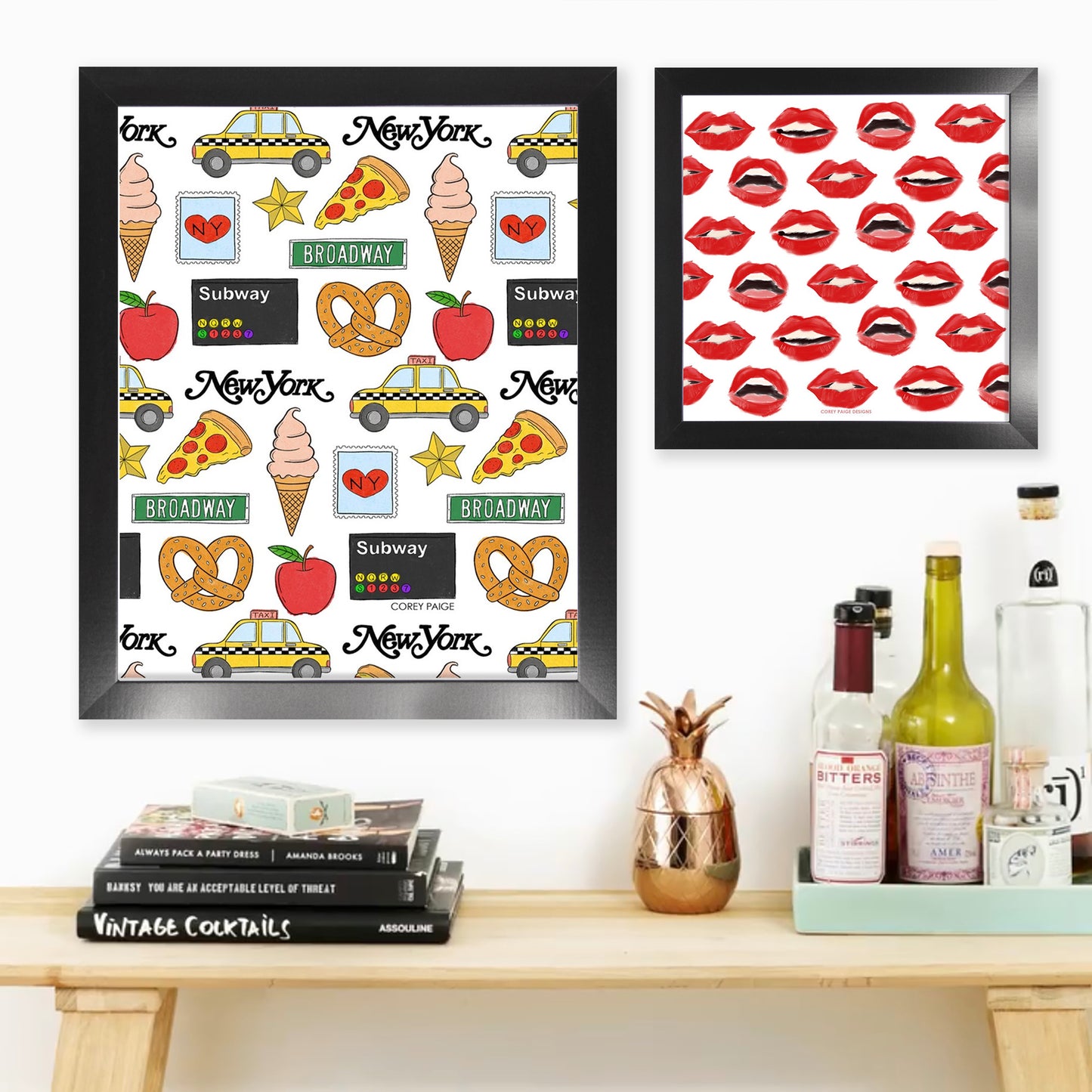 New York Pattern Framed Print