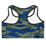 Olive and Navy Camo Sports Bra