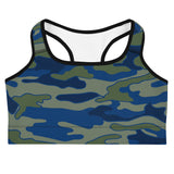 Olive and Navy Camo Sports Bra