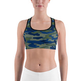 Olive and Navy Camo Sports Bra