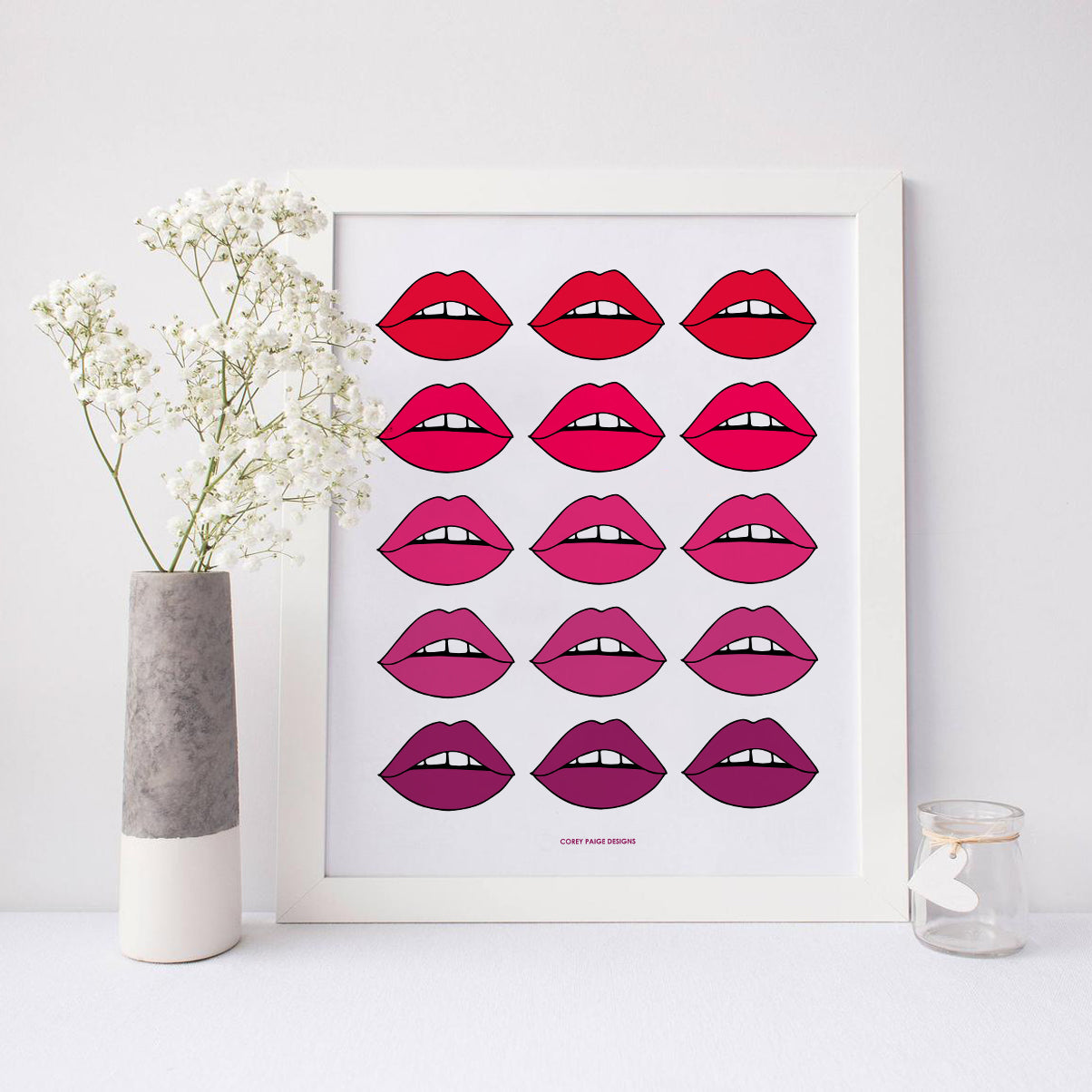 Ombré Lips Framed Print