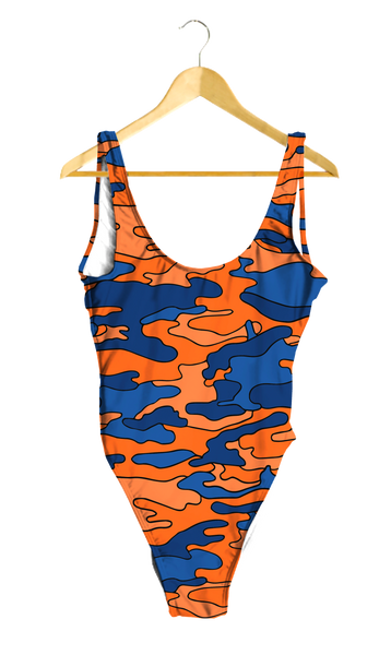 Orange & Blue Camo One-Piece