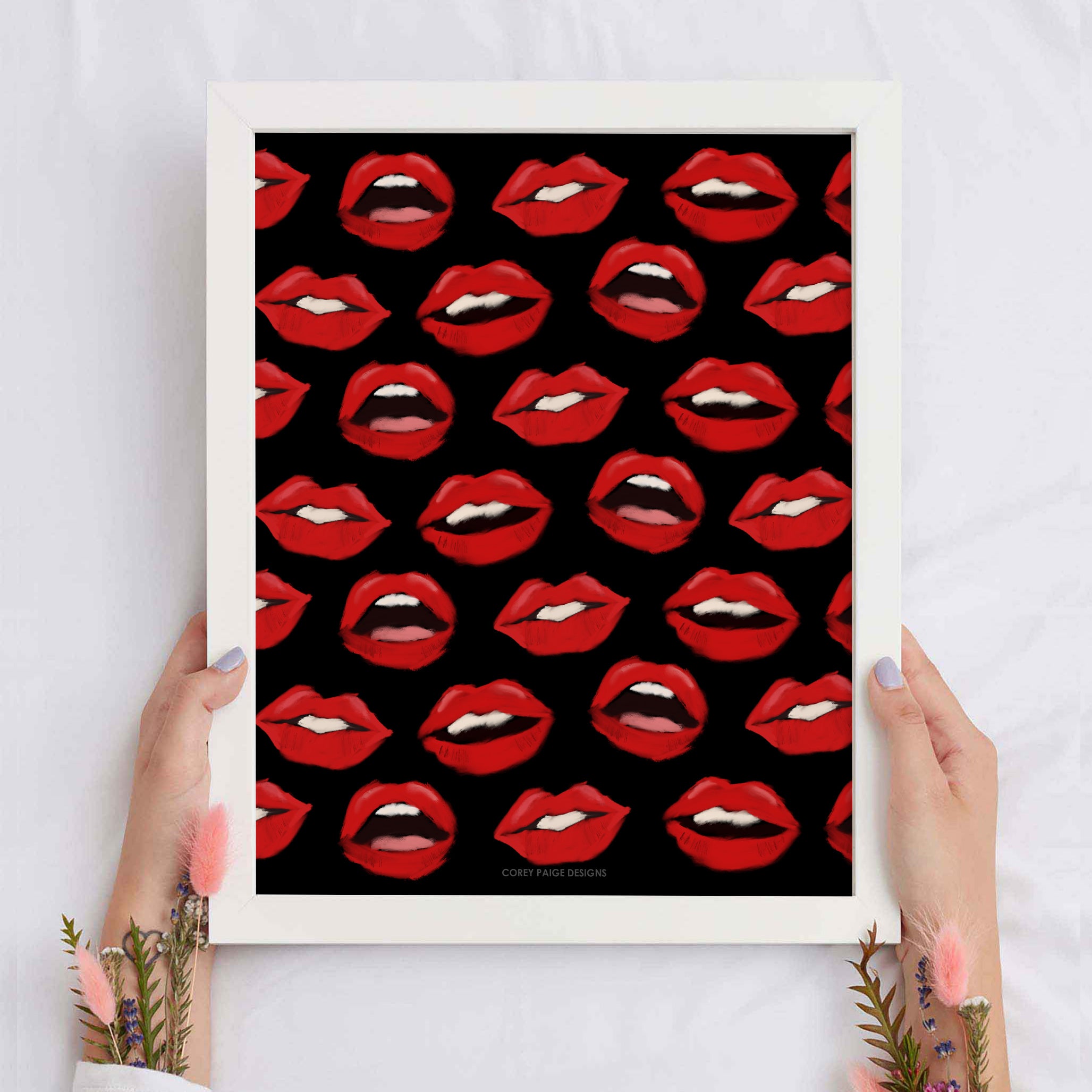 Painted Lips Framed Print
