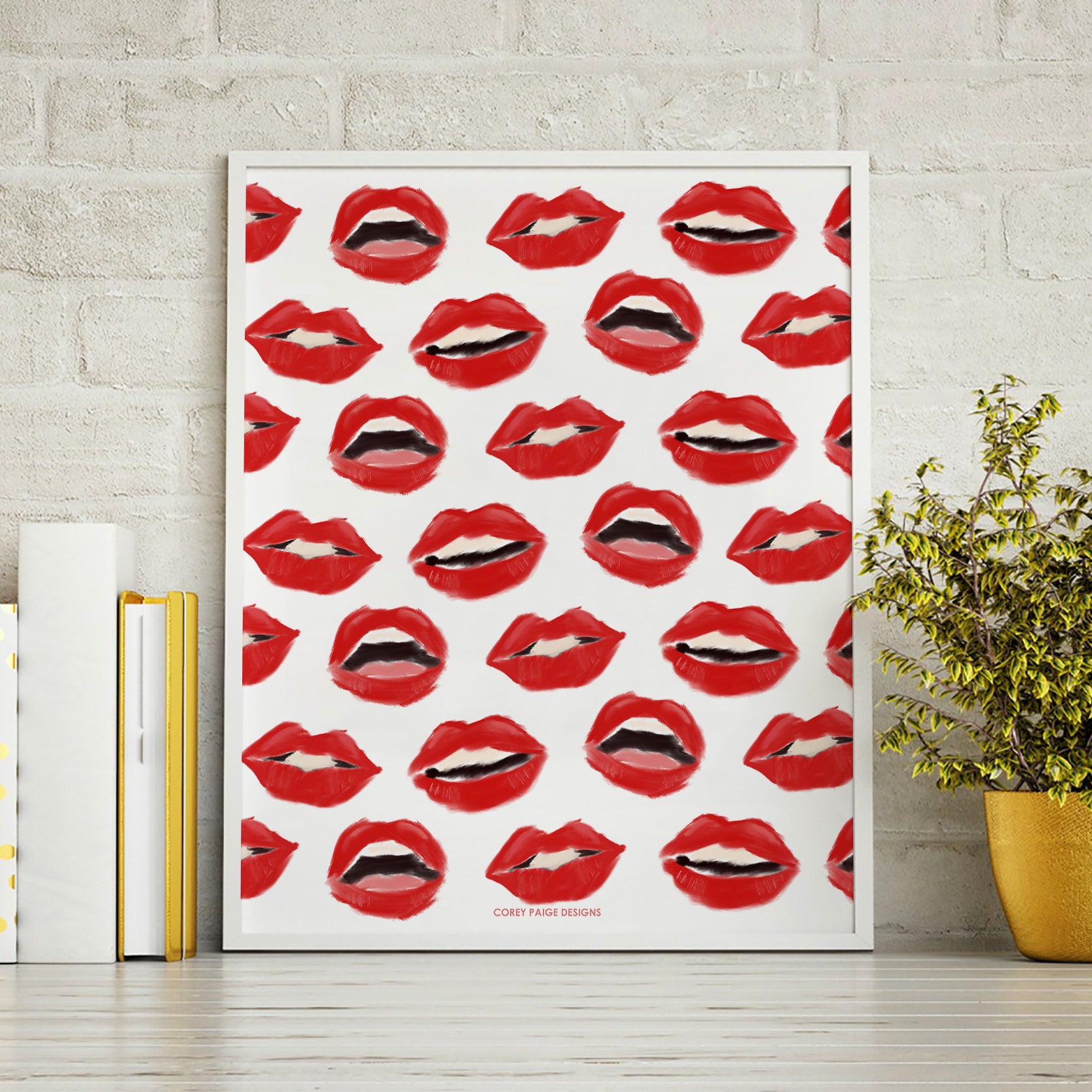 Painted Lips Framed Print