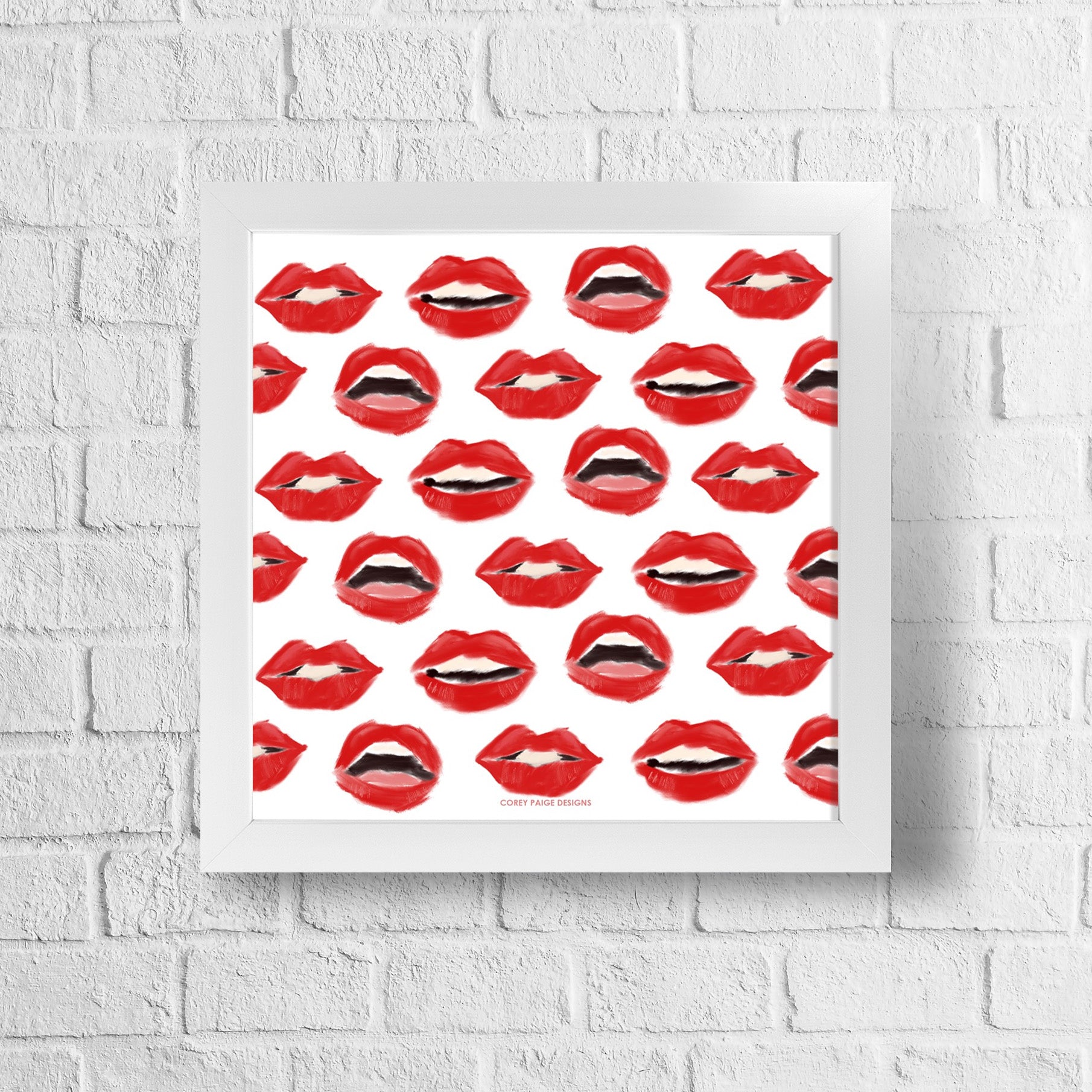 Painted Lips Framed Print