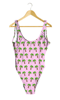 Load image into Gallery viewer, Palm Trees on Pink One-Piece
