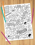 Load image into Gallery viewer, Peace and Love Coloring Sheet
