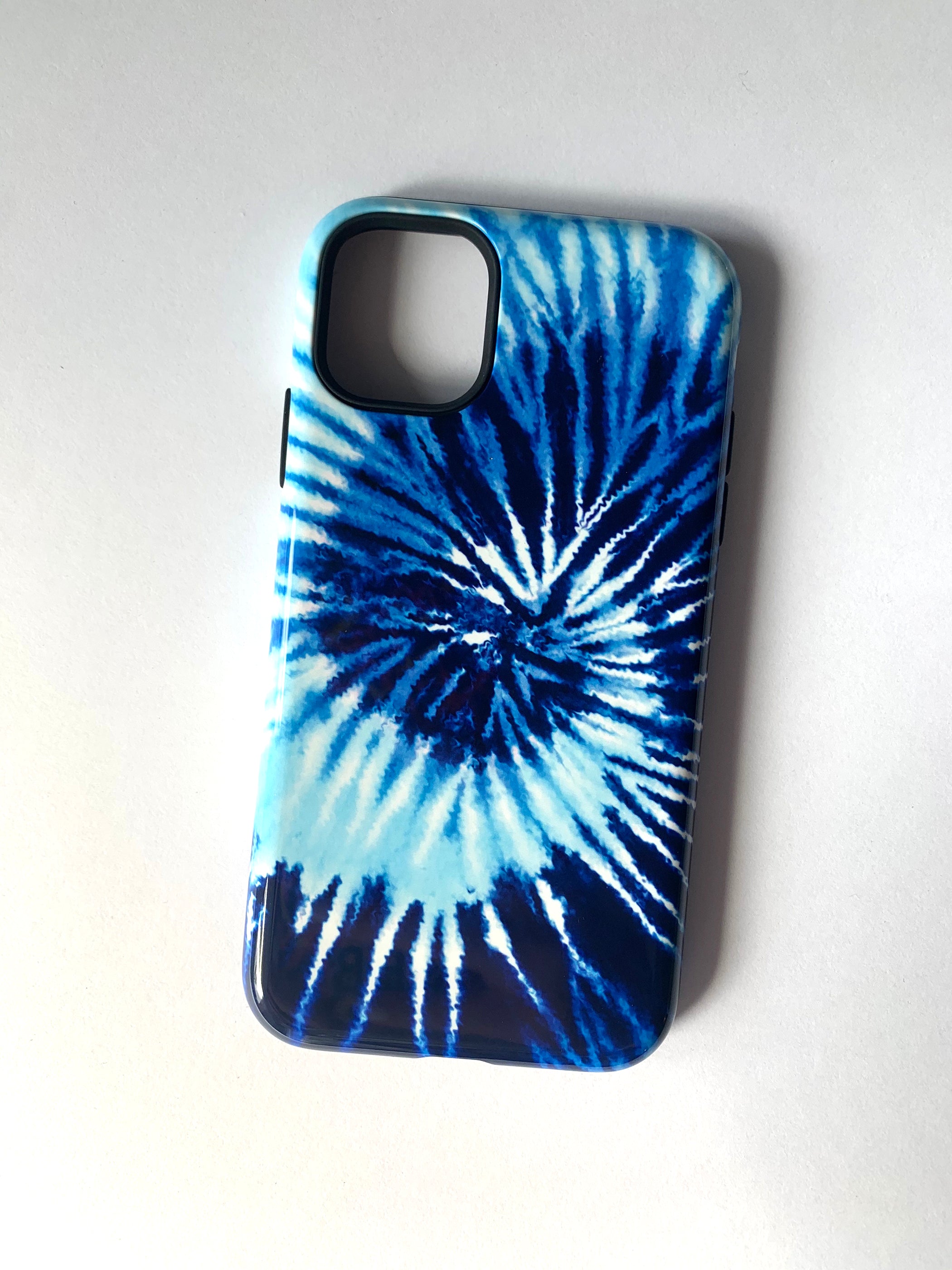 Blue Two Tone Tie Dye iPhone Case