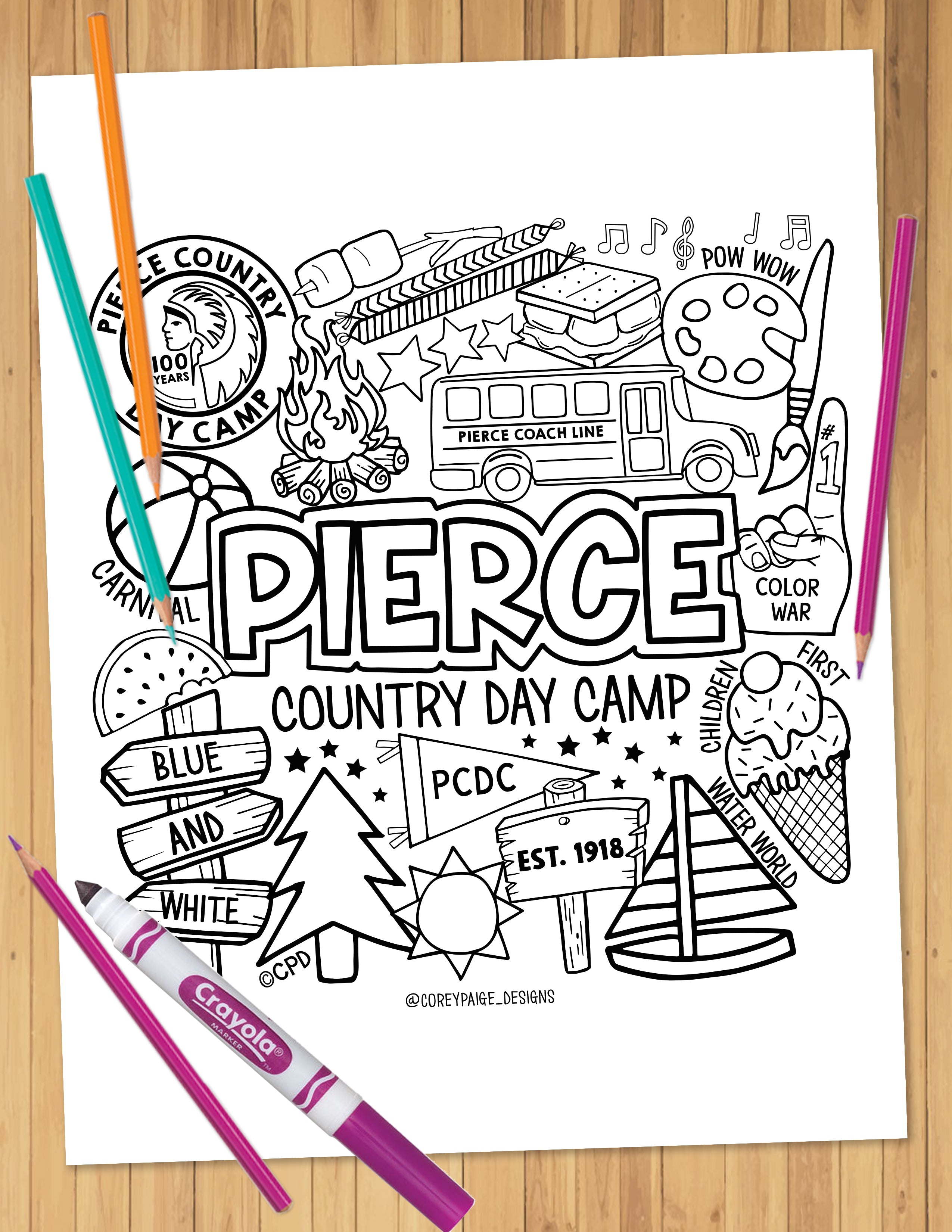 Pierce Day Camp Coloring Sheet