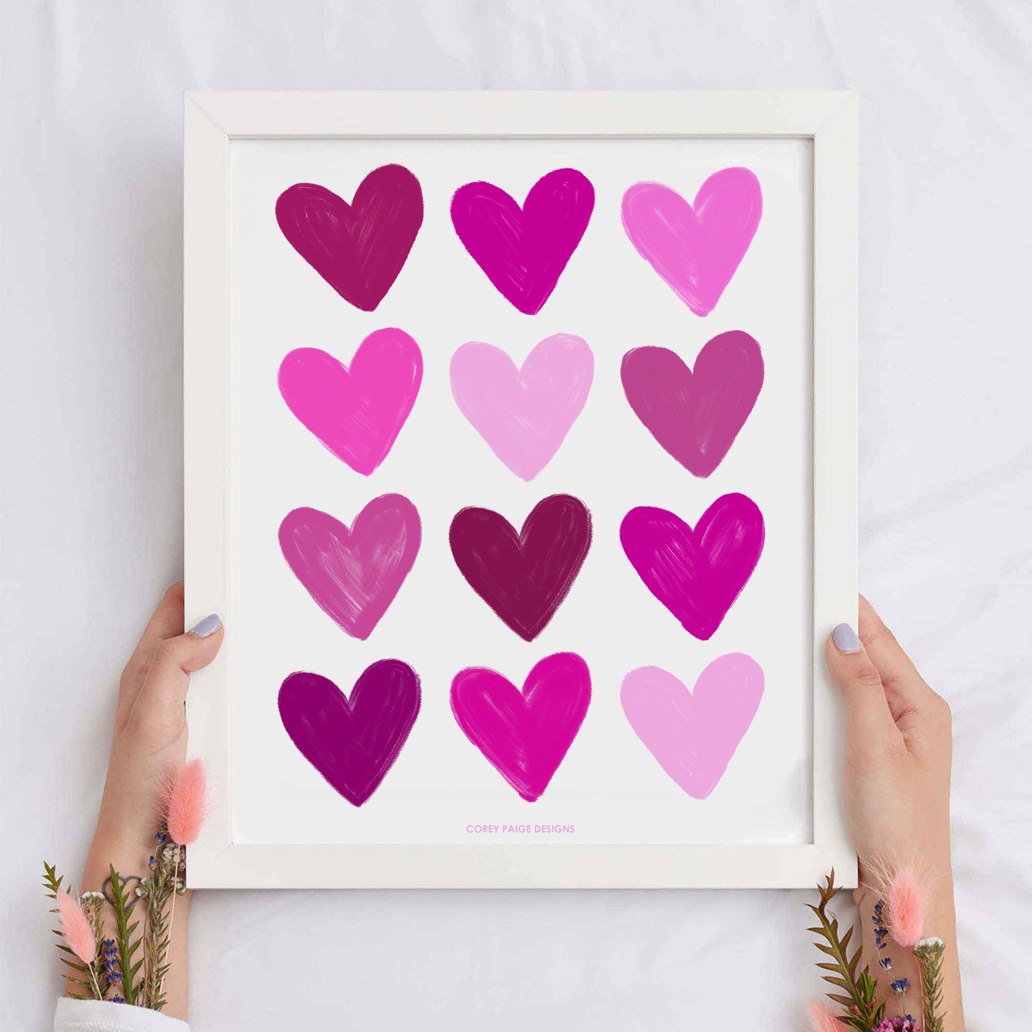 Painted Hearts Framed Print